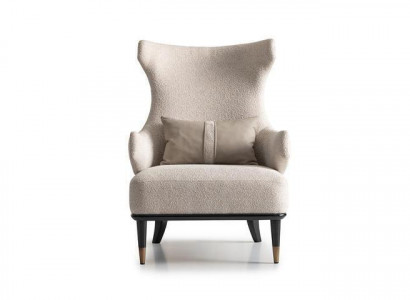 Luxurious Modern Wingback Chair Single-Seater Luxury Beige Fabric Modern Living Room